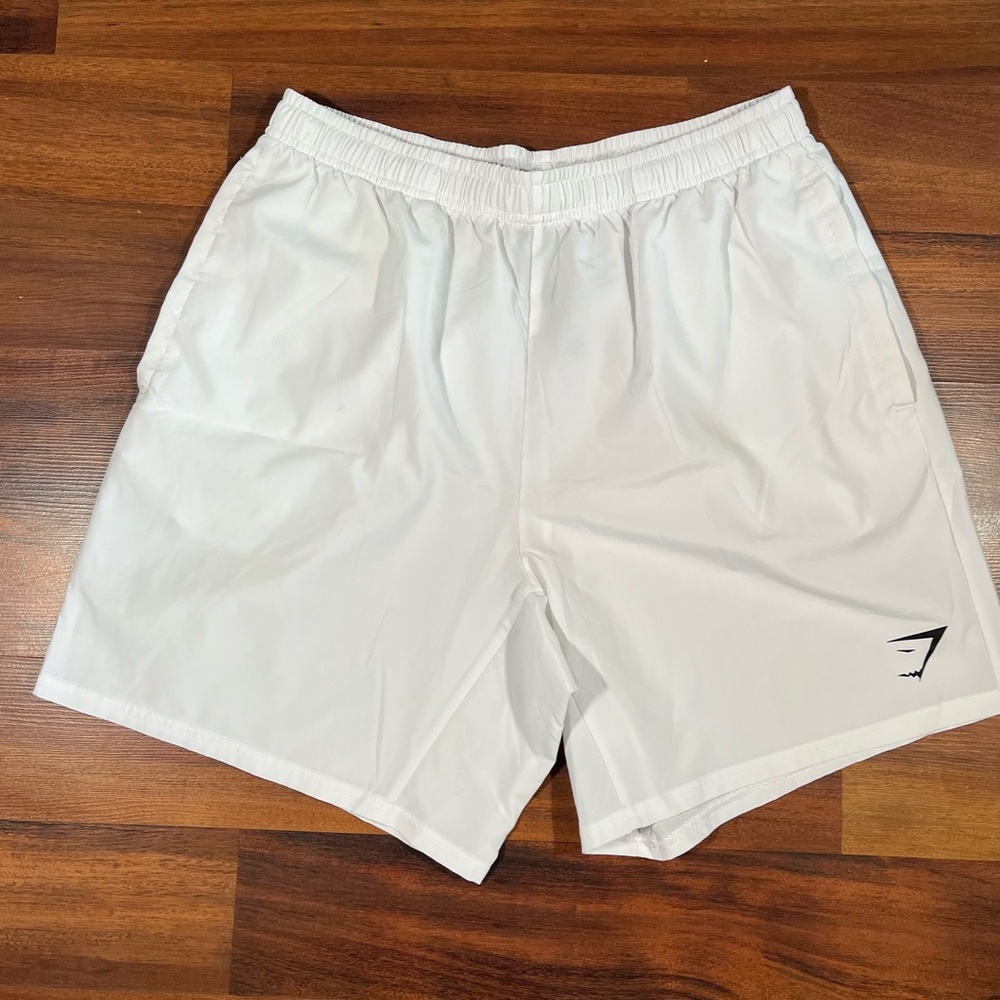 Gymshark White Lightweight Training Shorts Men’s Size L Athletic Workout